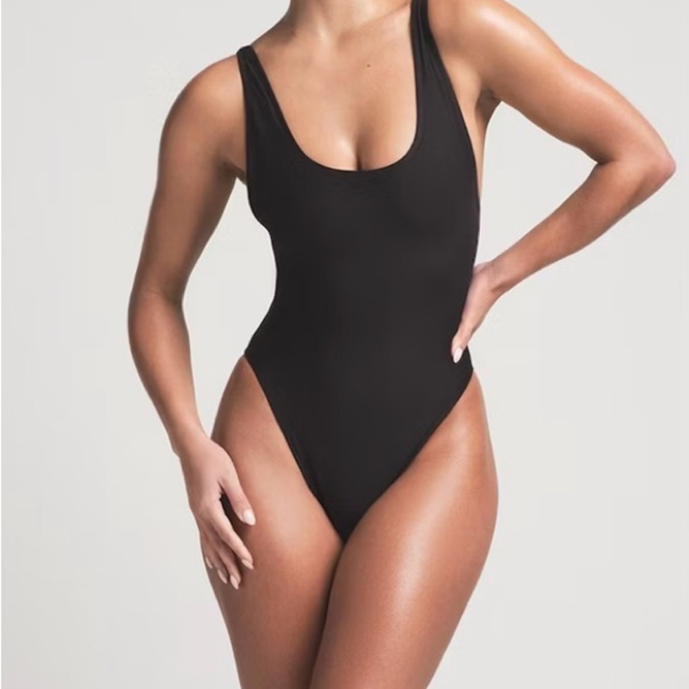 Skims one piece swim suit scoop neck